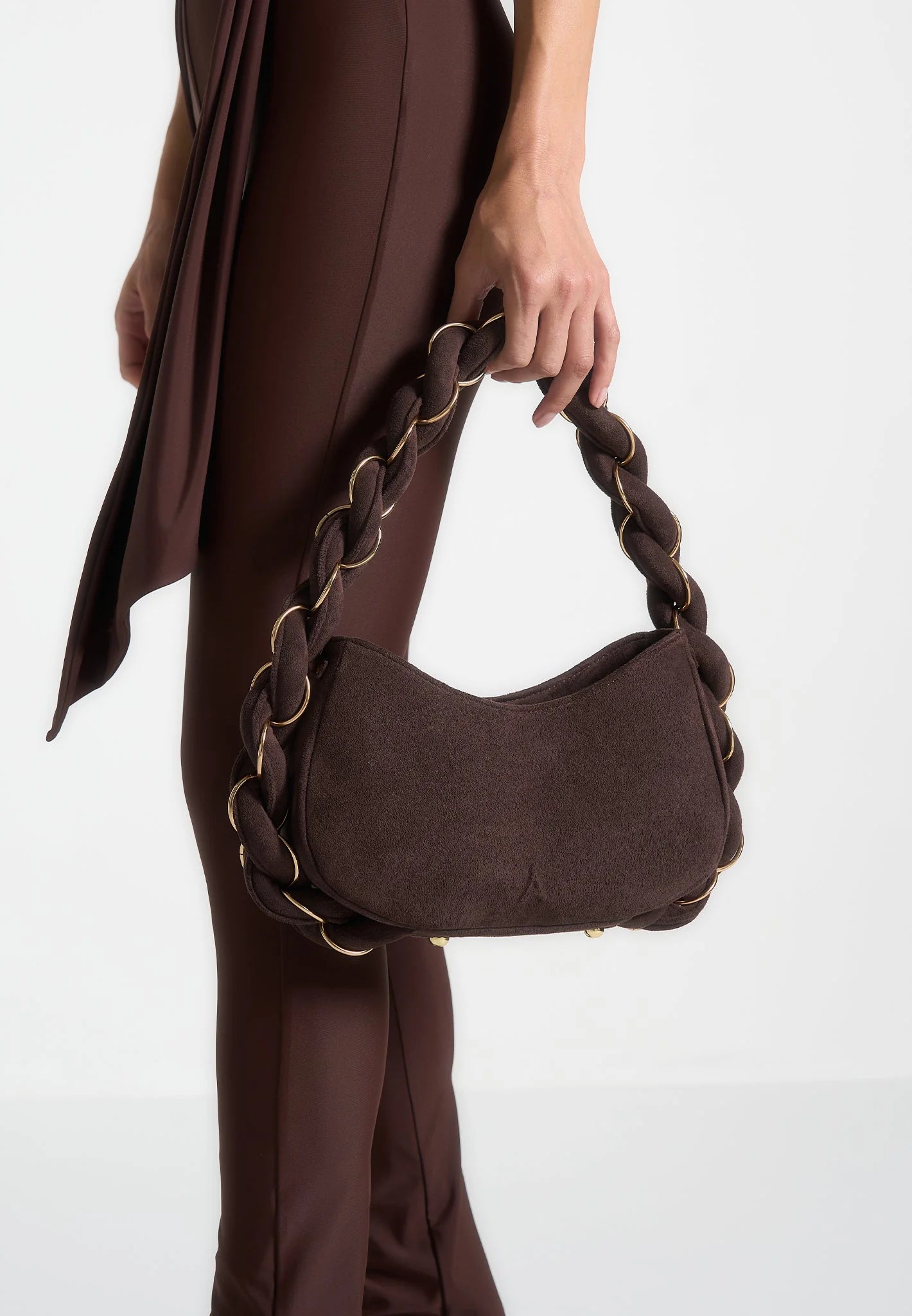 Plaited Rope Chain Crescent Shoulder Bag