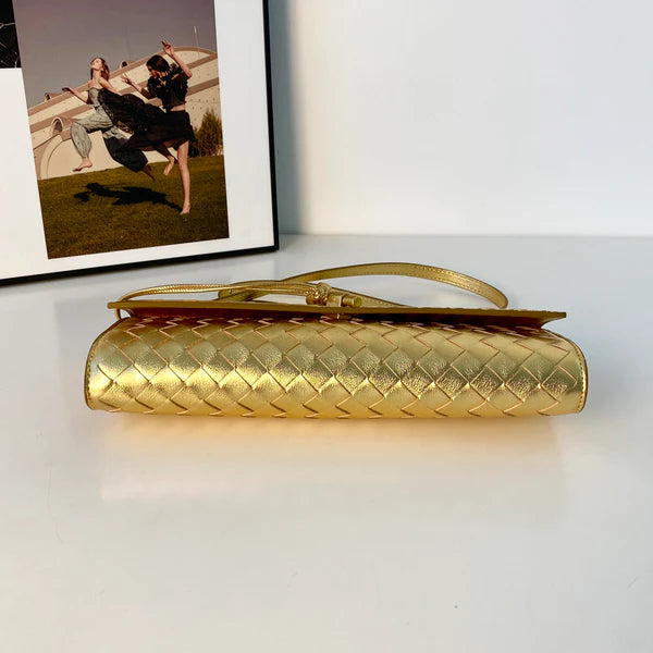 Metallic Woven Convertible Clutch