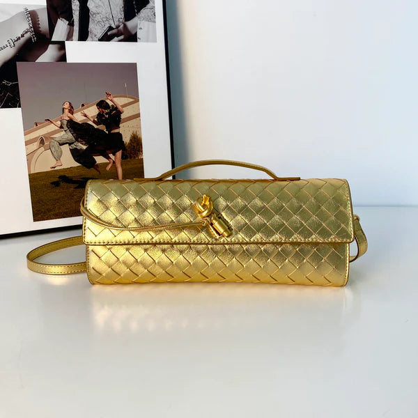 Metallic Woven Convertible Clutch