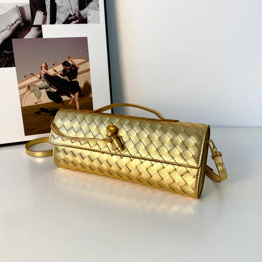 Metallic Woven Convertible Clutch