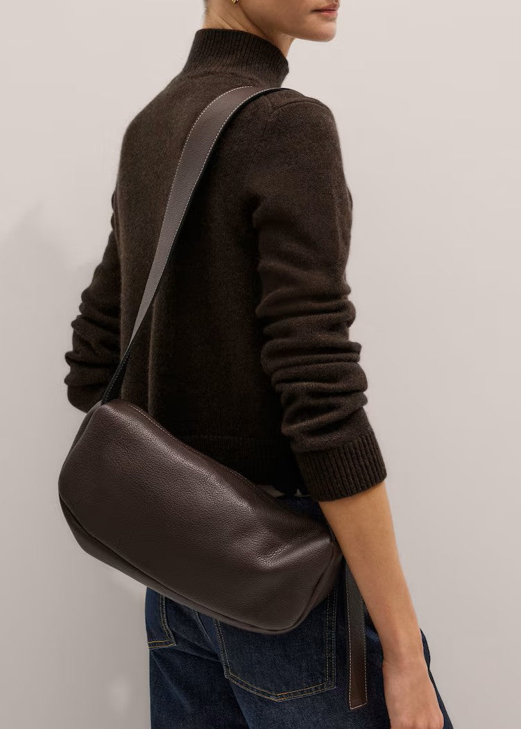 Wide Strap Cylinder Crossbody Bag