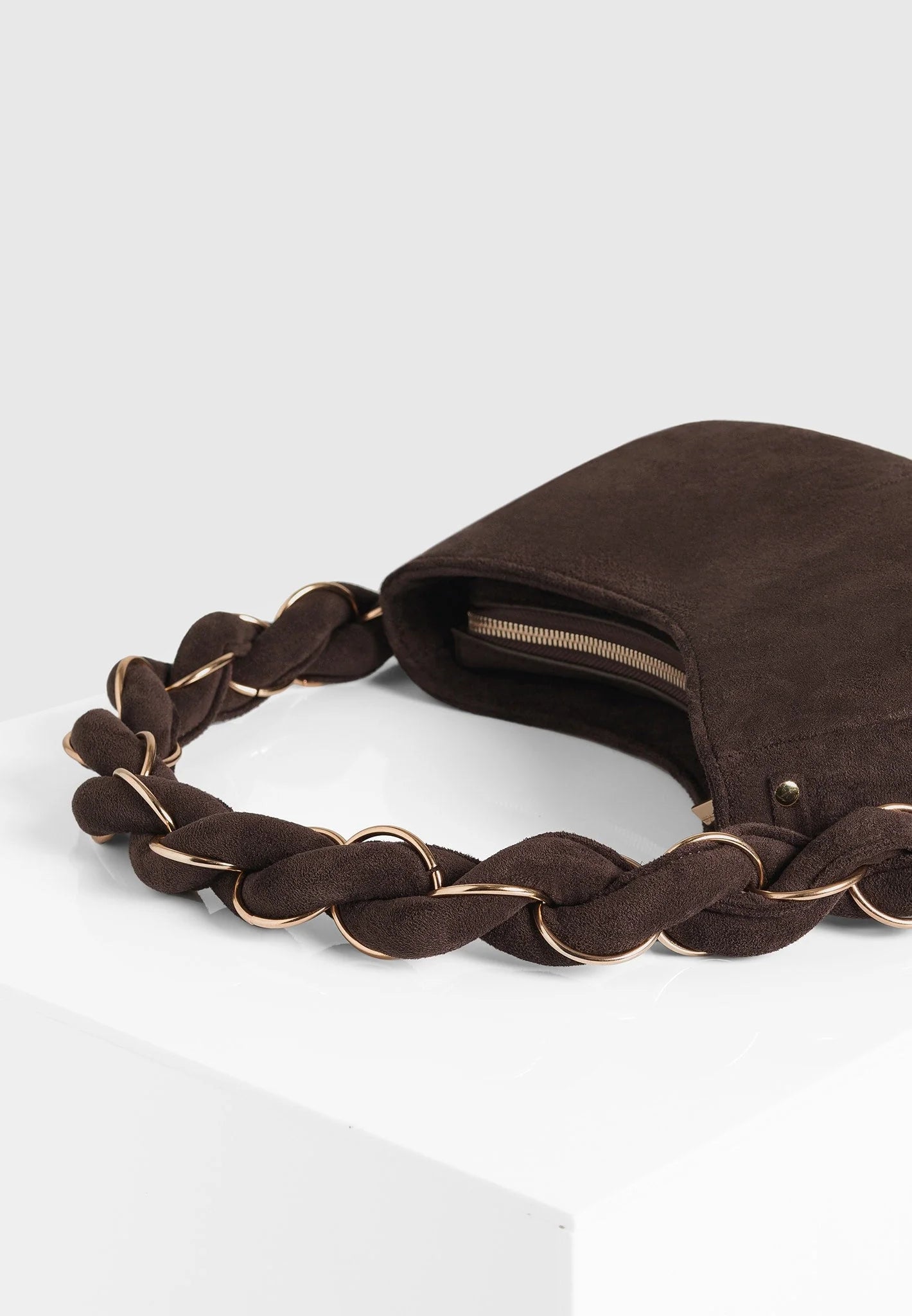 Plaited Rope Chain Crescent Shoulder Bag