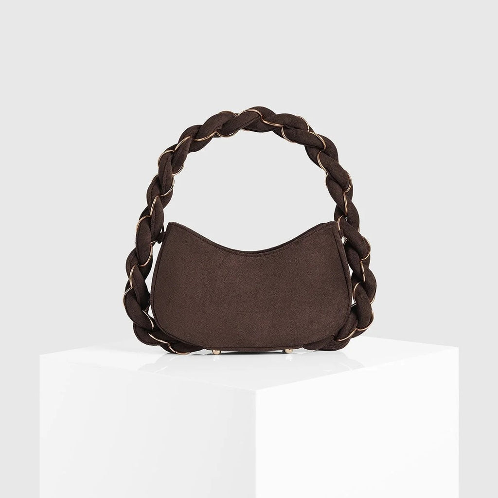 Plaited Rope Chain Crescent Shoulder Bag
