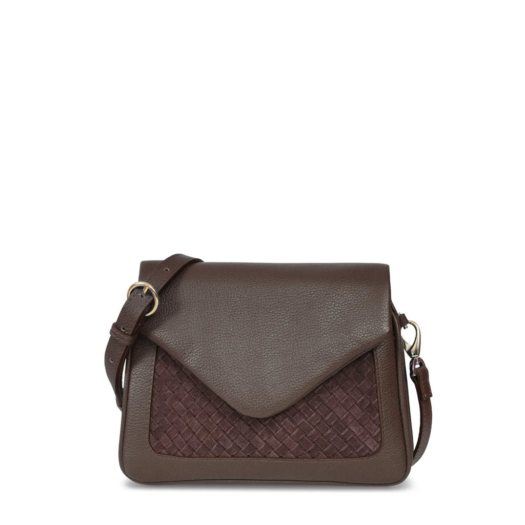 Woven Patch Convertible Crossbody Bag