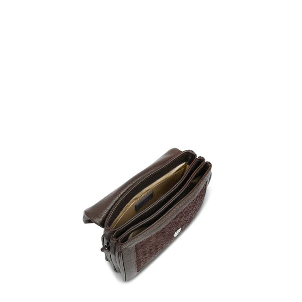 Woven Patch Convertible Crossbody Bag
