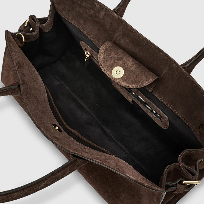 Long Suede Multiway Satchel Bag
