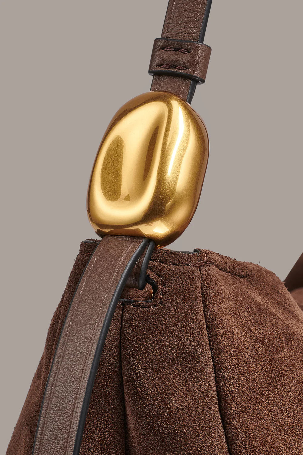 Ruched Suede Underarm Bag