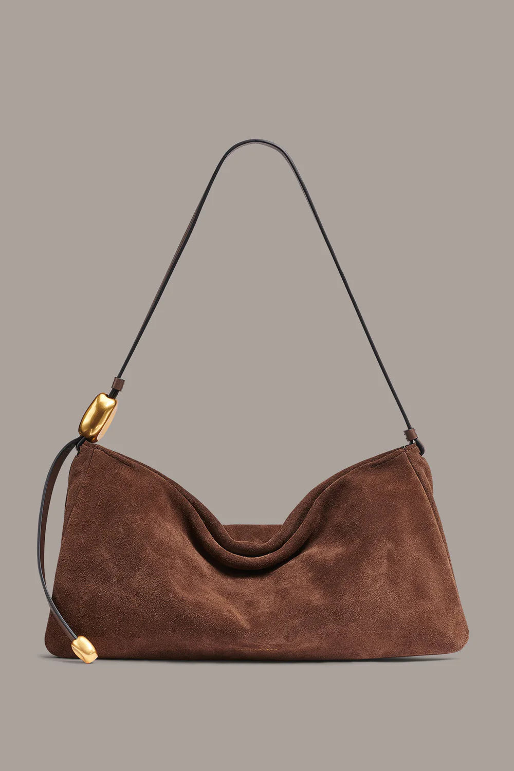 Ruched Suede Underarm Bag