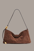 Ruched Suede Underarm Bag
