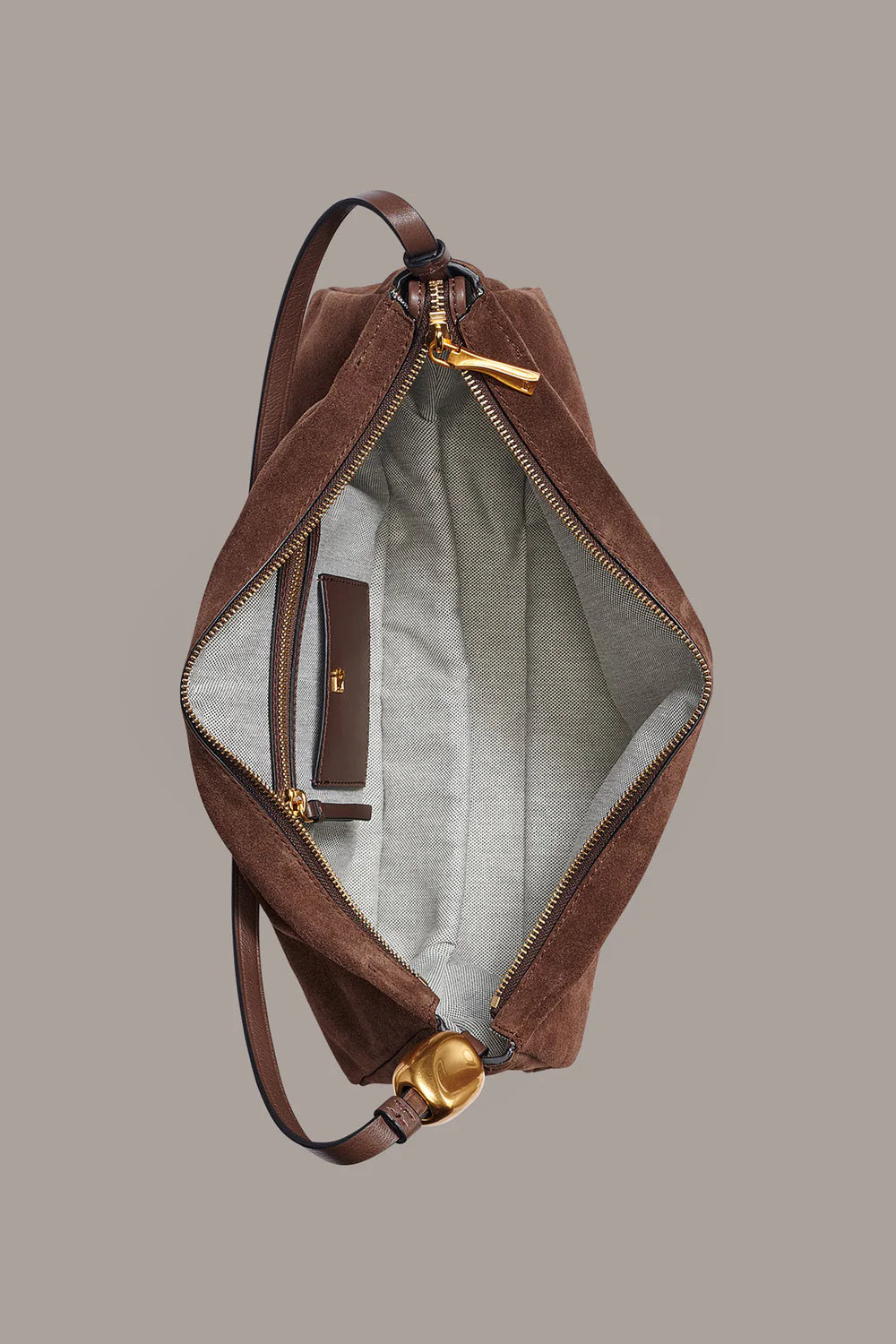 Ruched Suede Underarm Bag