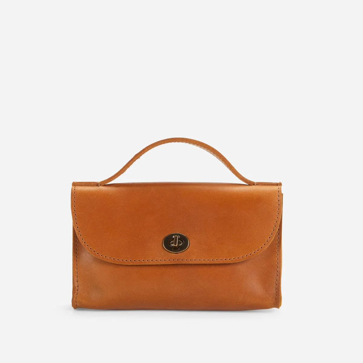 Full Grain Leather Mini Satchel Hand Clutch