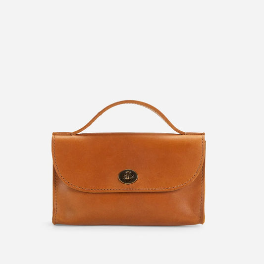 Full Grain Leather Mini Satchel Hand Clutch