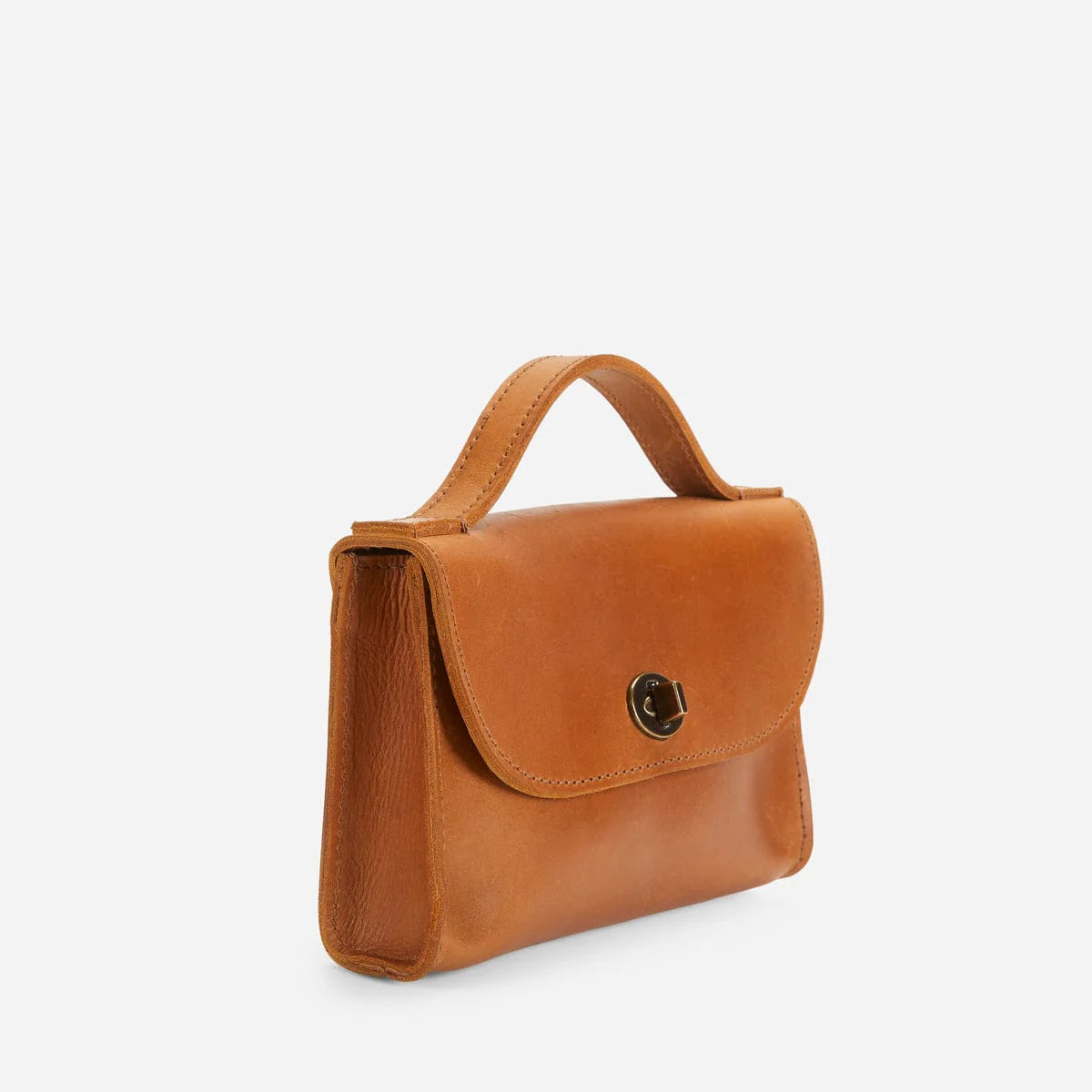 Full Grain Leather Mini Satchel Hand Clutch