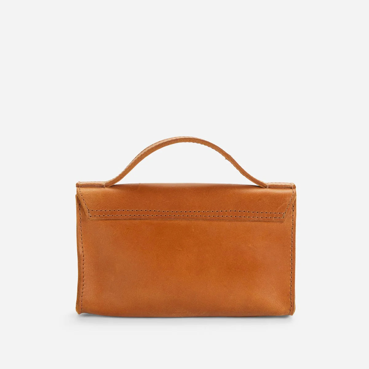 Full Grain Leather Mini Satchel Hand Clutch