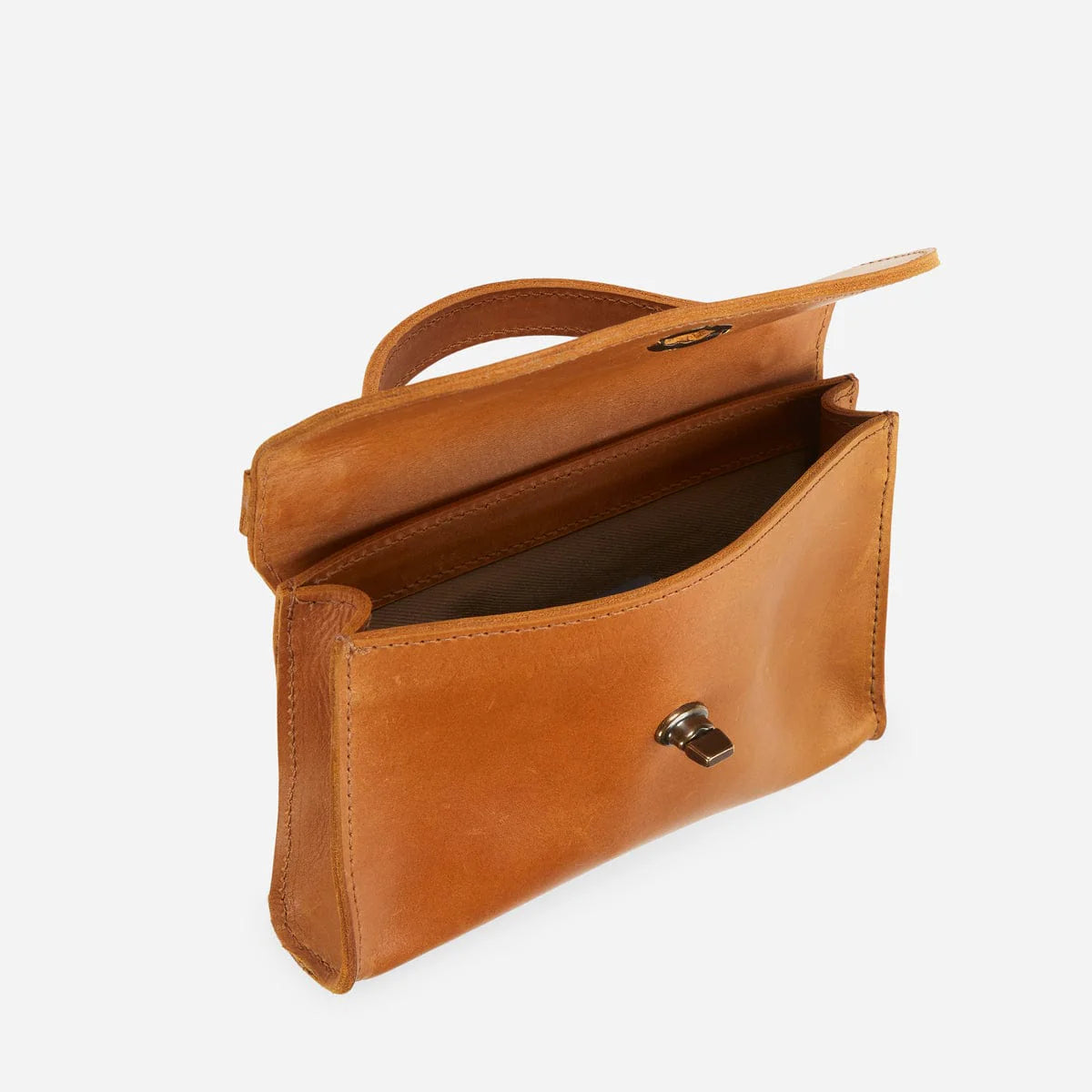 Full Grain Leather Mini Satchel Hand Clutch