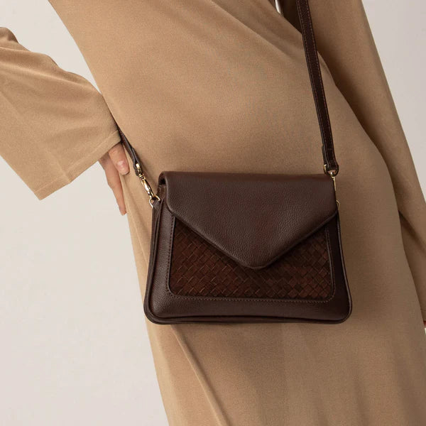 Woven Patch Convertible Crossbody Bag