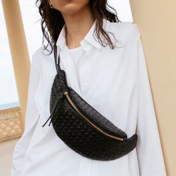 Handwoven Curved Dual Wear Belt Bag