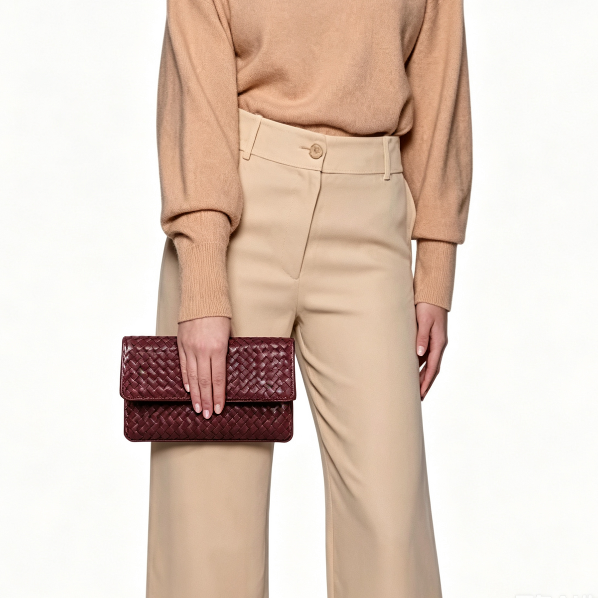 Handwoven Nappa Convertible Clutch