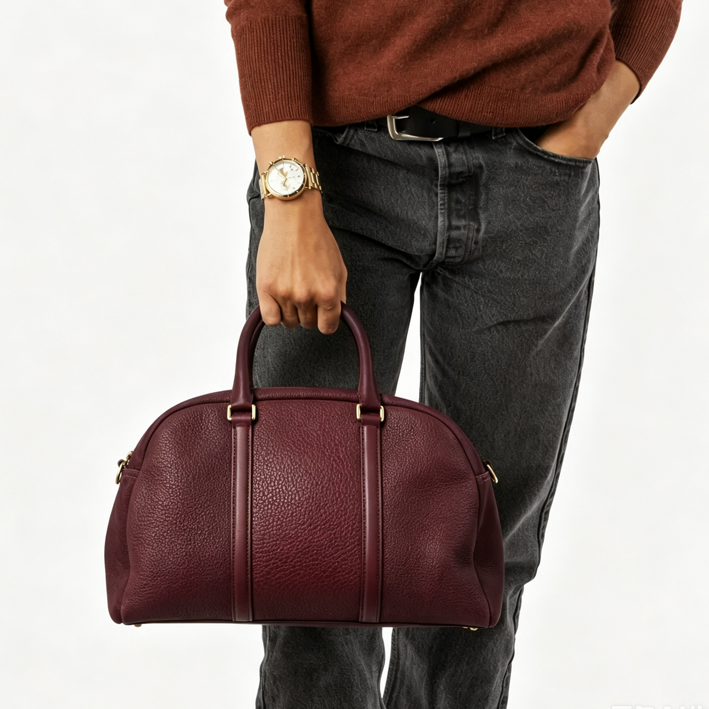 Dome Shaped Multi-Wear Satchel Handbag