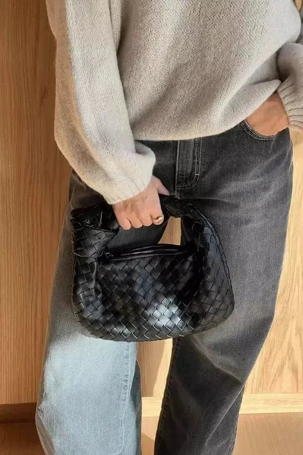 Knotted Woven Hobo Clutch